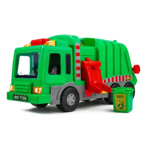 PLAYKIDIZ 15" GARBAGE TRUCK TOY - GREEN