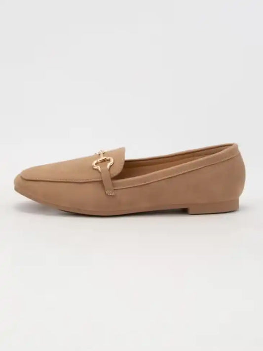 GOLDEN HORSEBIT LINK FLAT LOAFER - NUDE