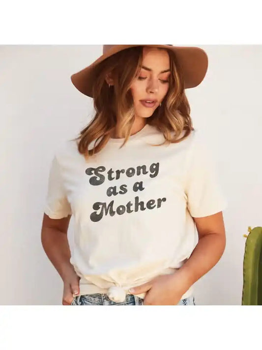 STRONG AS A MOTHER GRAPHIC T-SHIRT - VINTAGE WHITE