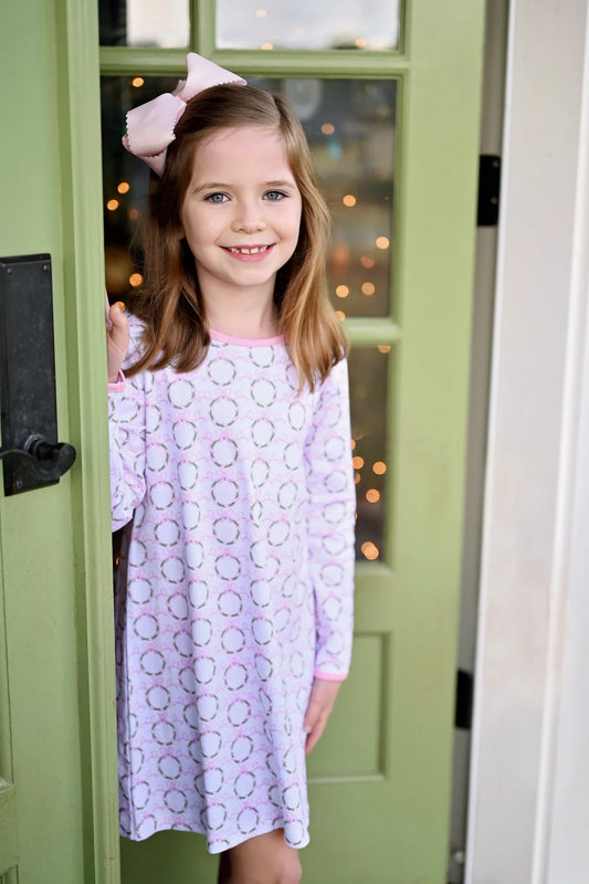 ROSIE KNIT DRESS - PINK WREATH