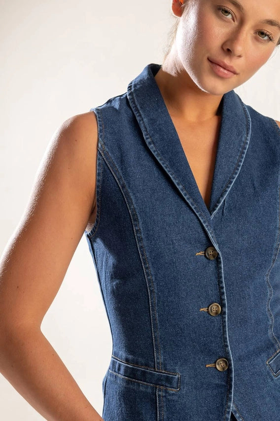 DENIM VEST - INDIGO DENIM