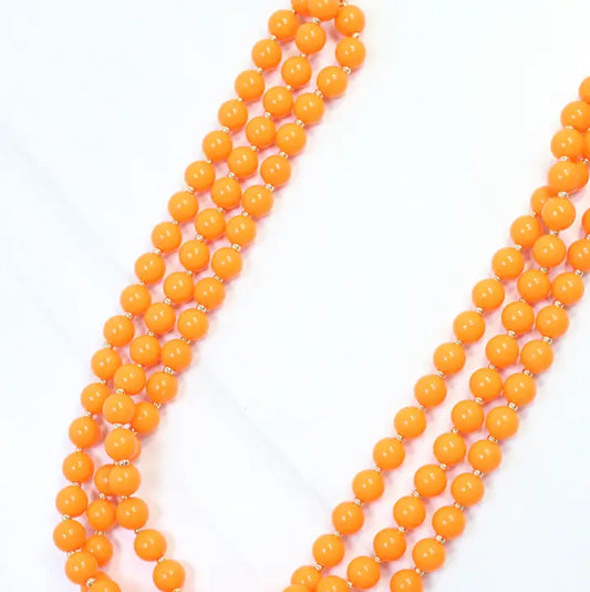BRINLEY BEADED LAYERED NECKLACE - ORANGE