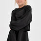 OPEN BACK MODAL KNIT TOP - BLACK