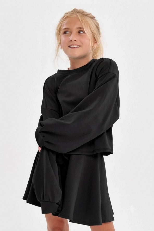 OPEN BACK MODAL KNIT TOP - BLACK