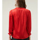 RODEO SPLIT NECK BLOUSE - RED