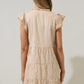 DREAM STATE STRIPED MINI DRESS - TAUPE MULTI