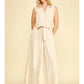 LINEN SLEEVELESS MAXI DRESS - OATMEAL