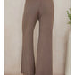 CROP KNIT FLARE COZY PANT - DARK MOCHA