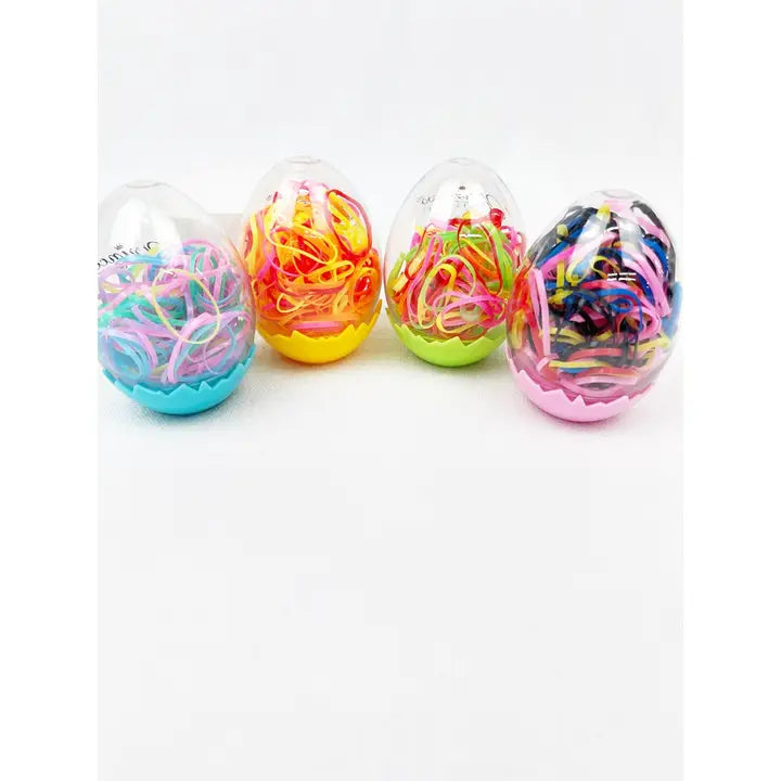 RUBBER ELASTIC HAIR TIES - EGG