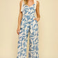 SELF TIE STRAP JUMPSUIT - BLUE