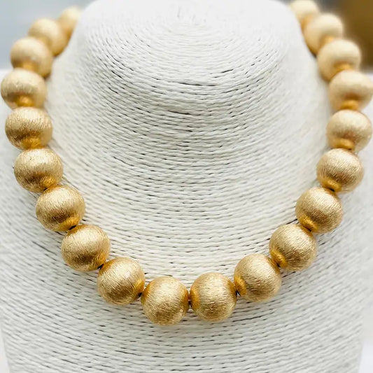 CHIC - BIG BALL NECKLACE BRUSHED GOLD