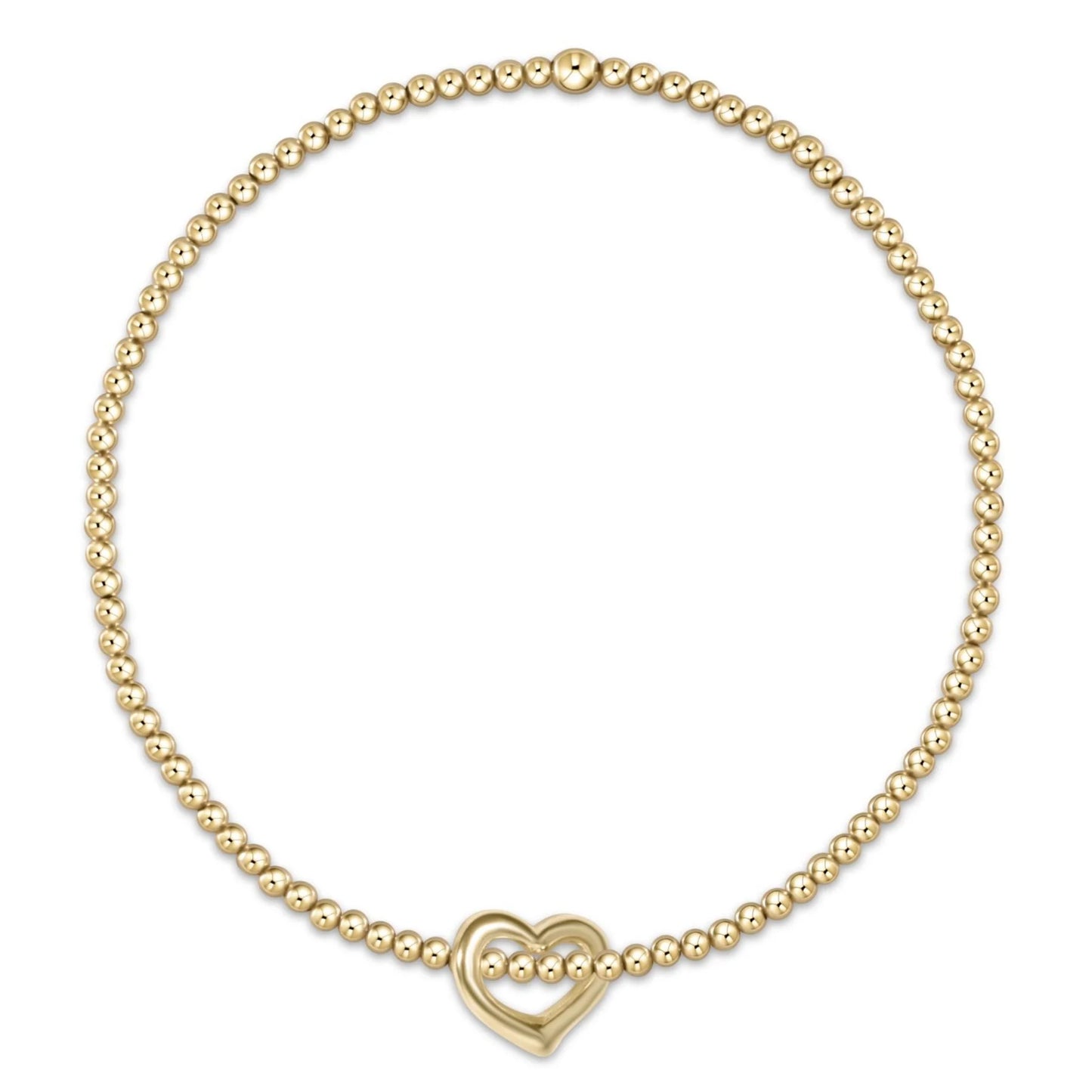 EGIRL CLASSIC  GOLD 2MM BRACELET - LOVE SMALL GOLD CHARM