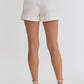 HIGH WAIST DEMIN SHORTS - WHITE