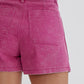 HIGH WAIST DENIM SHORTS - FUCHSIA