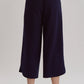 TEXTURED WIDE LEG PANTS - NAVY