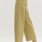 HIGH WAISTED WIDE LEG PANTS - LT OLIVE