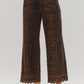 LEOPARD EMBROIDERED HEM JEANS