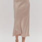 SATIN HIGH WAISTED MAXI SKIRT - CHAMPAGNE