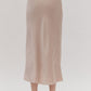 SATIN HIGH WAISTED MAXI SKIRT - CHAMPAGNE