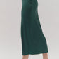 SATIN HIGH WAISTED MAXI SKIRT - HUNTER GREEN