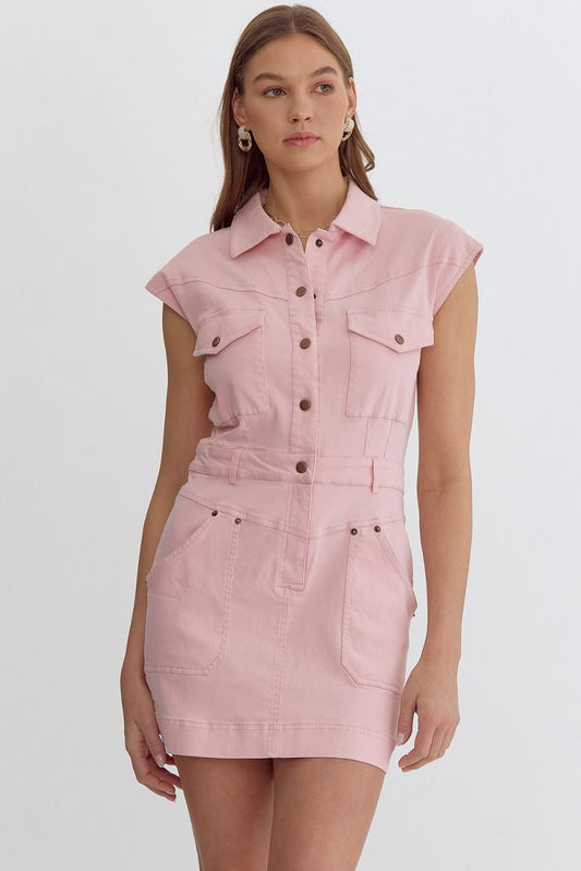 PINK DEMIN DRESS