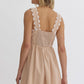 SQUARE NECK MINI DRESS - NATURAL