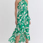 GREEN HALTER DRESS
