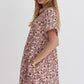 PAISLEY PRINT MINI DRESS - PEACH