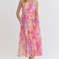 FLORAL MIDI DRESS - PINK