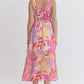 FLORAL MIDI DRESS - PINK