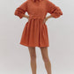 COLLARED MINI DRESS - PUMPKIN