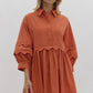 COLLARED MINI DRESS - PUMPKIN