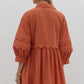 COLLARED MINI DRESS - PUMPKIN