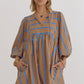 3/4 SLEEVE MINI DRESS - MOCHA