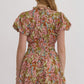 FLORAL MINI DRESS - RUST PINK