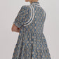 V NECK MNI DRESS - DENIM
