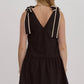 SHOULDER TIE MINI DRESS - BLACK