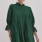 PLEAT MINI DRESS - FOREST
