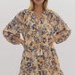 V NECK MINI DRESS - CREAM