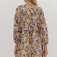 V NECK MINI DRESS - CREAM