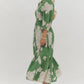 FLORAL COLLARED BUTTON UP MIDI DRESS - GREEN