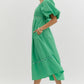 SQUARE NECK MIDI DRESS - GREEN