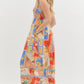 RESORT PRINT TIERED MIDI DRES - MULTI