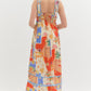RESORT PRINT TIERED MIDI DRES - MULTI