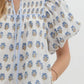 FLORAL V NECK MINI DRESS - OFF WHITE