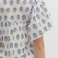 FLORAL V NECK MINI DRESS - OFF WHITE
