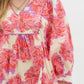 FLORAL BABYDOLL PULLOVER MINI DRESS - RED