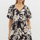 FLORAL MINI DRESS - BLACK