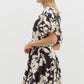 FLORAL MINI DRESS - BLACK