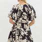 FLORAL MINI DRESS - BLACK